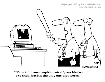 Sick of Spam Email Cartoon Joke